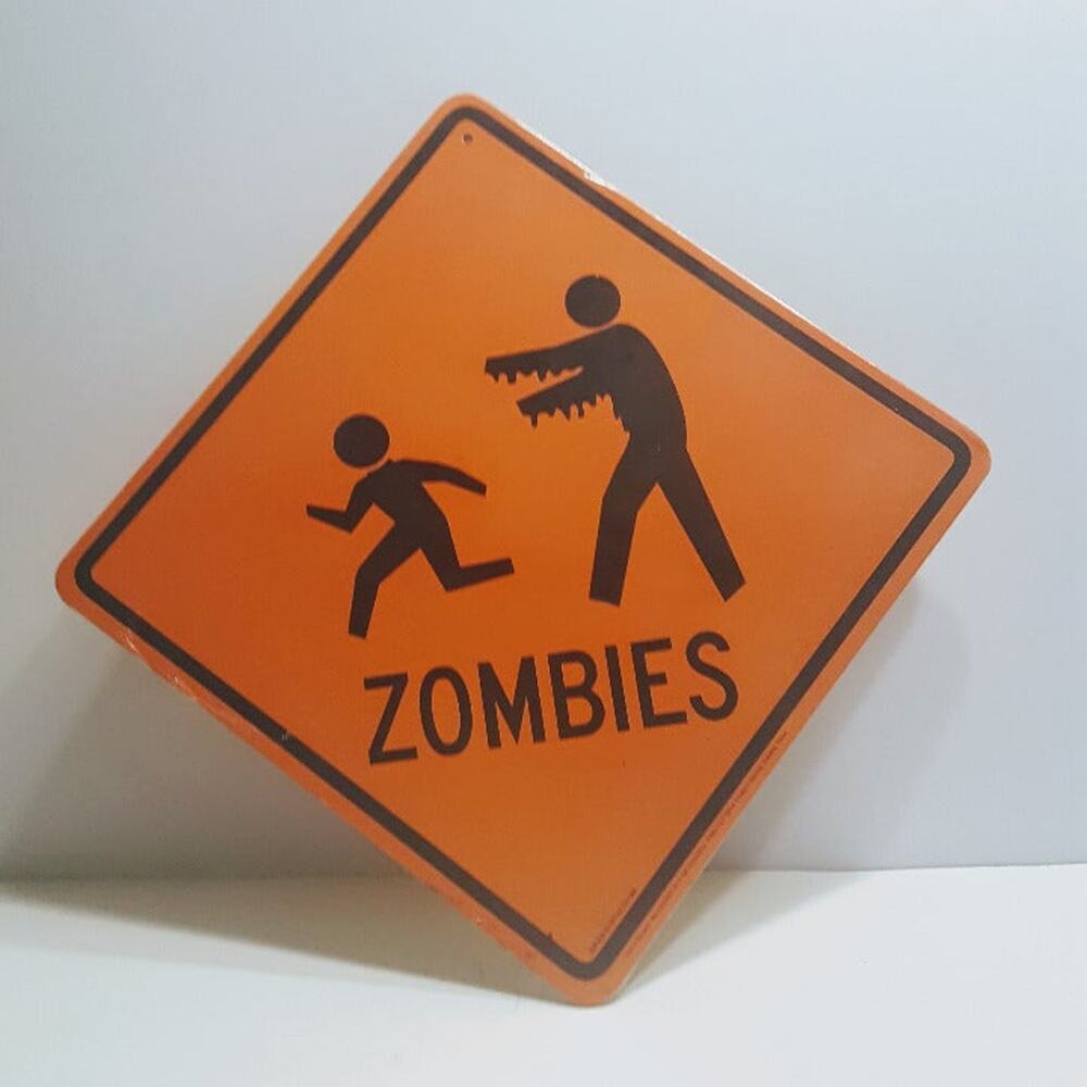 Zombie Ghost Double Sided Sign New Sealed Size 11"x11"